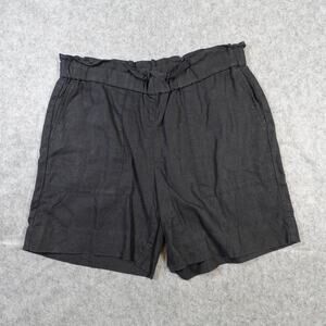 J. Jill Shorts Womens Small Linen Black Beachy Lagenlook Pull On Casual